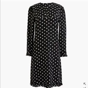 J. Crew Silk Stars Ruffle Hem Dress SZ 6